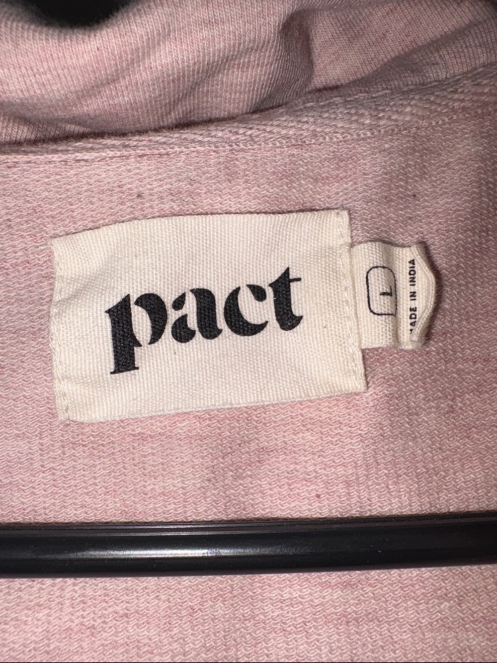 Pact Zip Up Hooded Sweatshirt Size Large Lightweight Jacket Pink - Picture 4 of 6